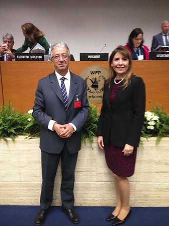 S.E. M. Robert FILLON, Ambassadeur de la Principauté de Monaco en Italie, Représentant permanent près la FAO et le PAM et S.E. Mme Stéphanie HOCHSTETTER SKINNER-KLEE, Ambassadeur du Guatemala et Présidente du Conseil d’administration.