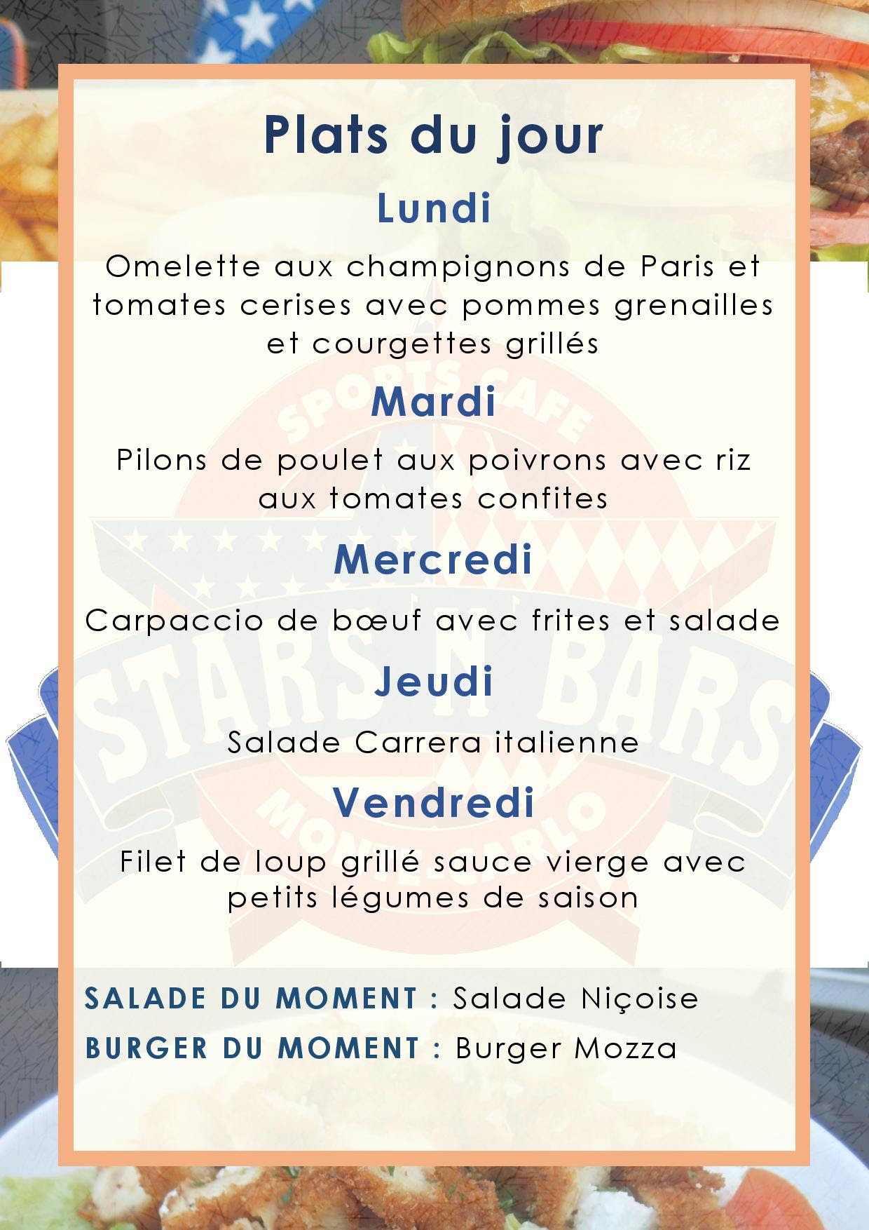 Plats du jour - Stars'N'Bars