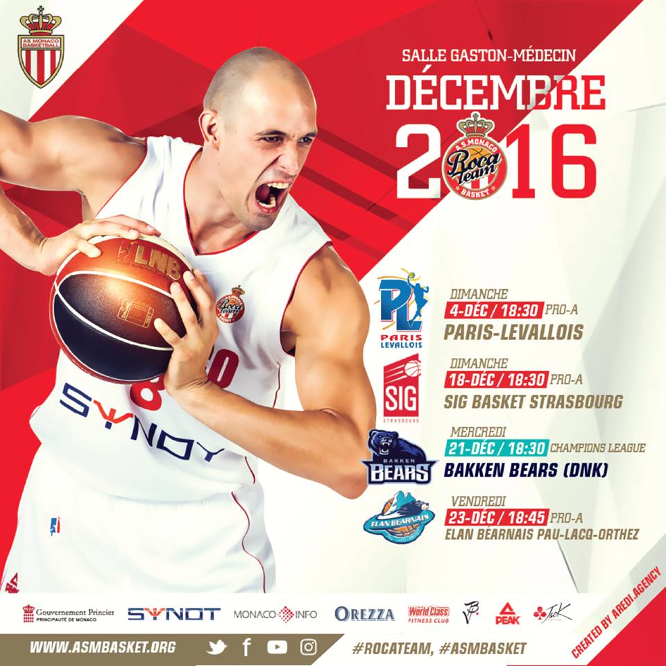 PRO A – 11ème journée  : A.S. Monaco Basket vs Paris-Levallois
