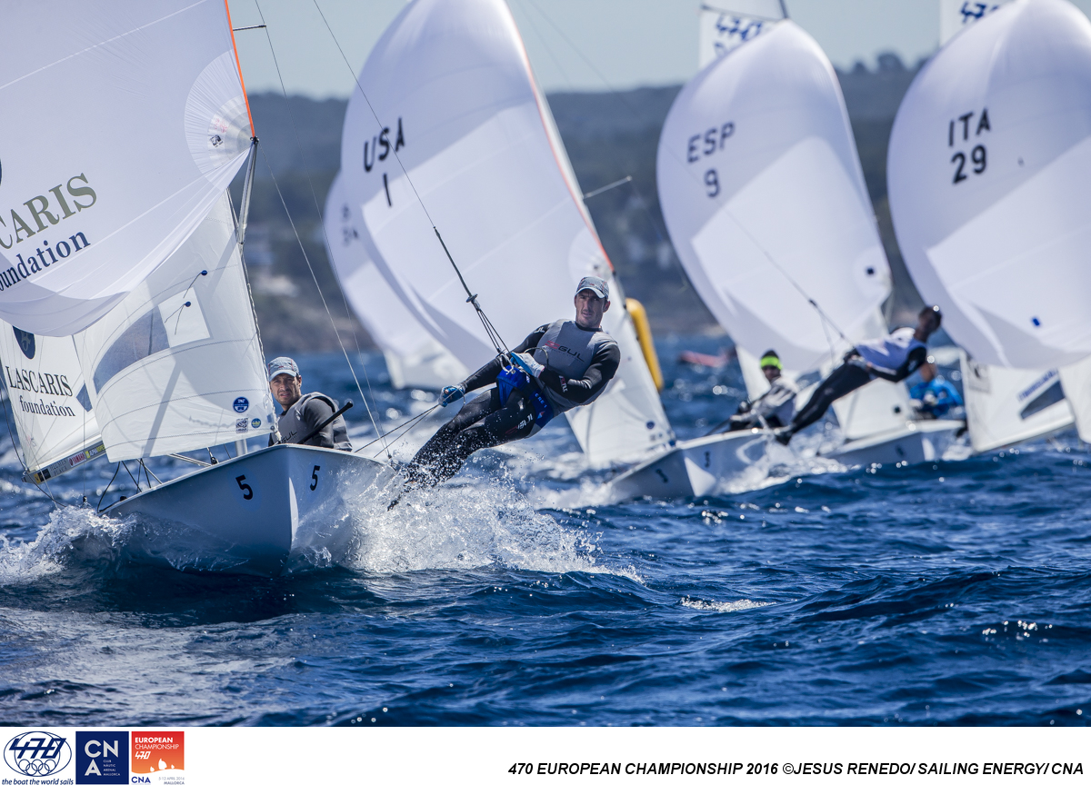 2016 470 European  Championship, Bay of Palma, Mallorca, Spain, 5-12 April 2016 Featuring over 250 of the worlds best 470 Men and Women Olympic Class sailors representing 33 nations ©Jesus Renedo/Sailing Energy/CNA