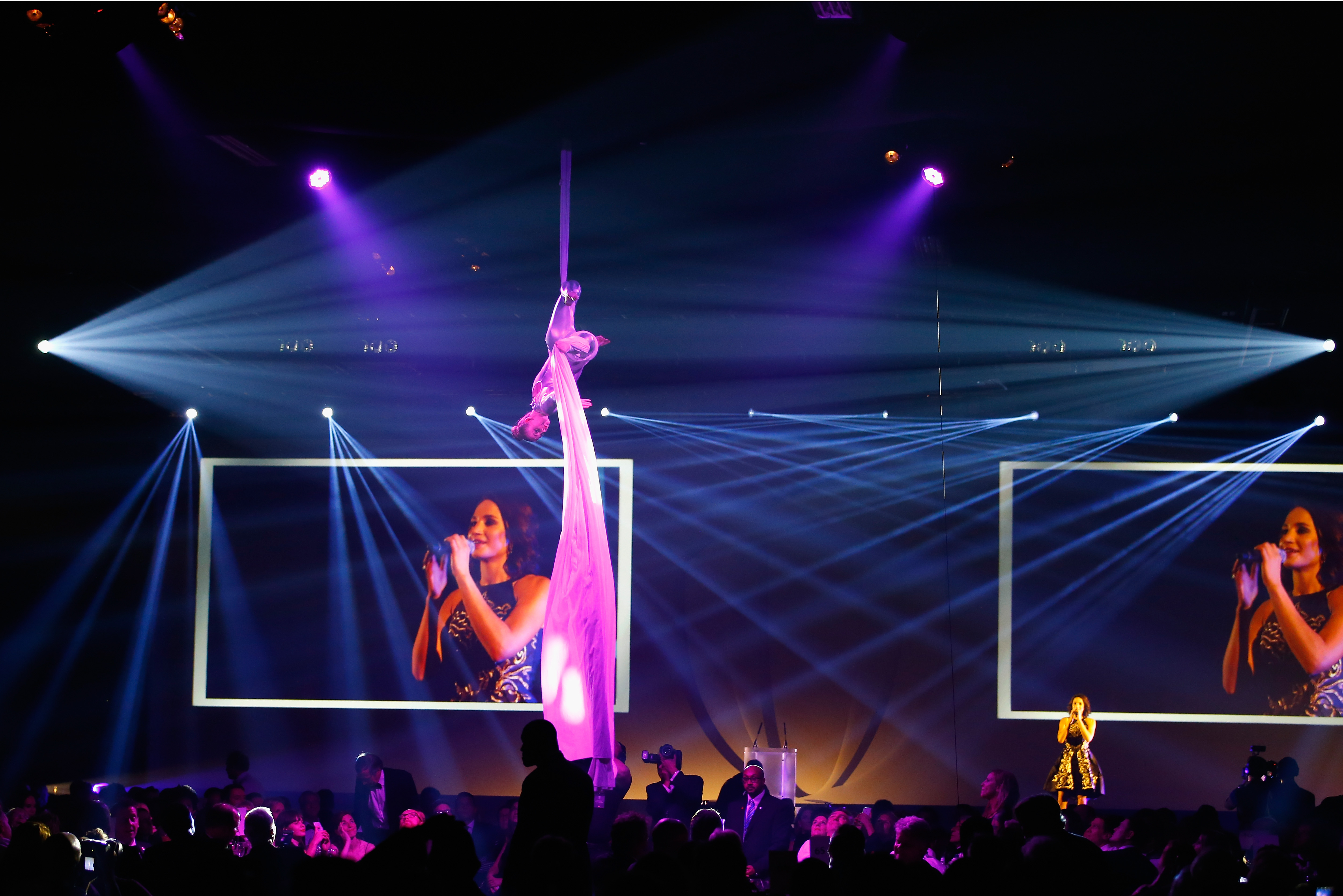 LONDON, ENGLAND - NOVEMBER 01: Aerial performer during the World Rugby Awards 2015 at Battersea Evolution on November 1, 2015 in London, England. (Photo by Dan Mullan - World Rugby/World Rugby via Getty Images)