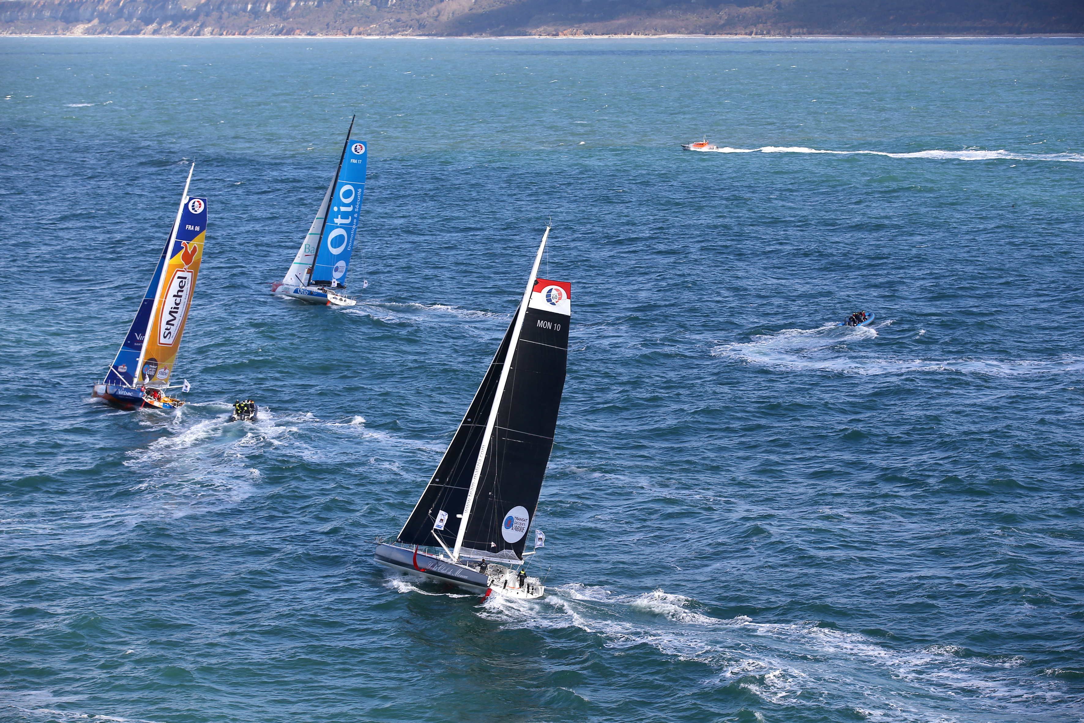 illustration start, Malizia II, skippers Boris Herrmann and Thomas Ruyant, during start of the Transat Jacques Vabre 2017, duo sailing race from Le Havre (FRA) to Salvador de Bahia (BRA) in Le Havre on November 5th, 2017 - Photo Jean-Marie Liot / ALeA / TJV17