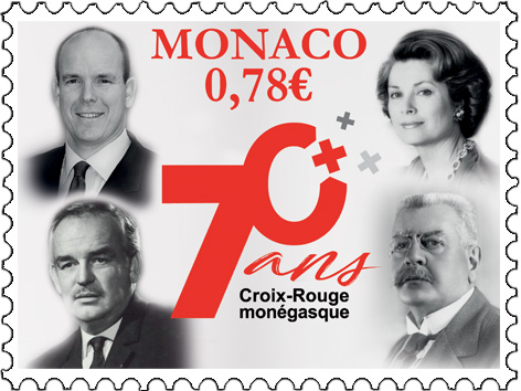 Mise en vente du timbre commémorant le 70ème anniversaire de la Croix-Rouge Monégasque