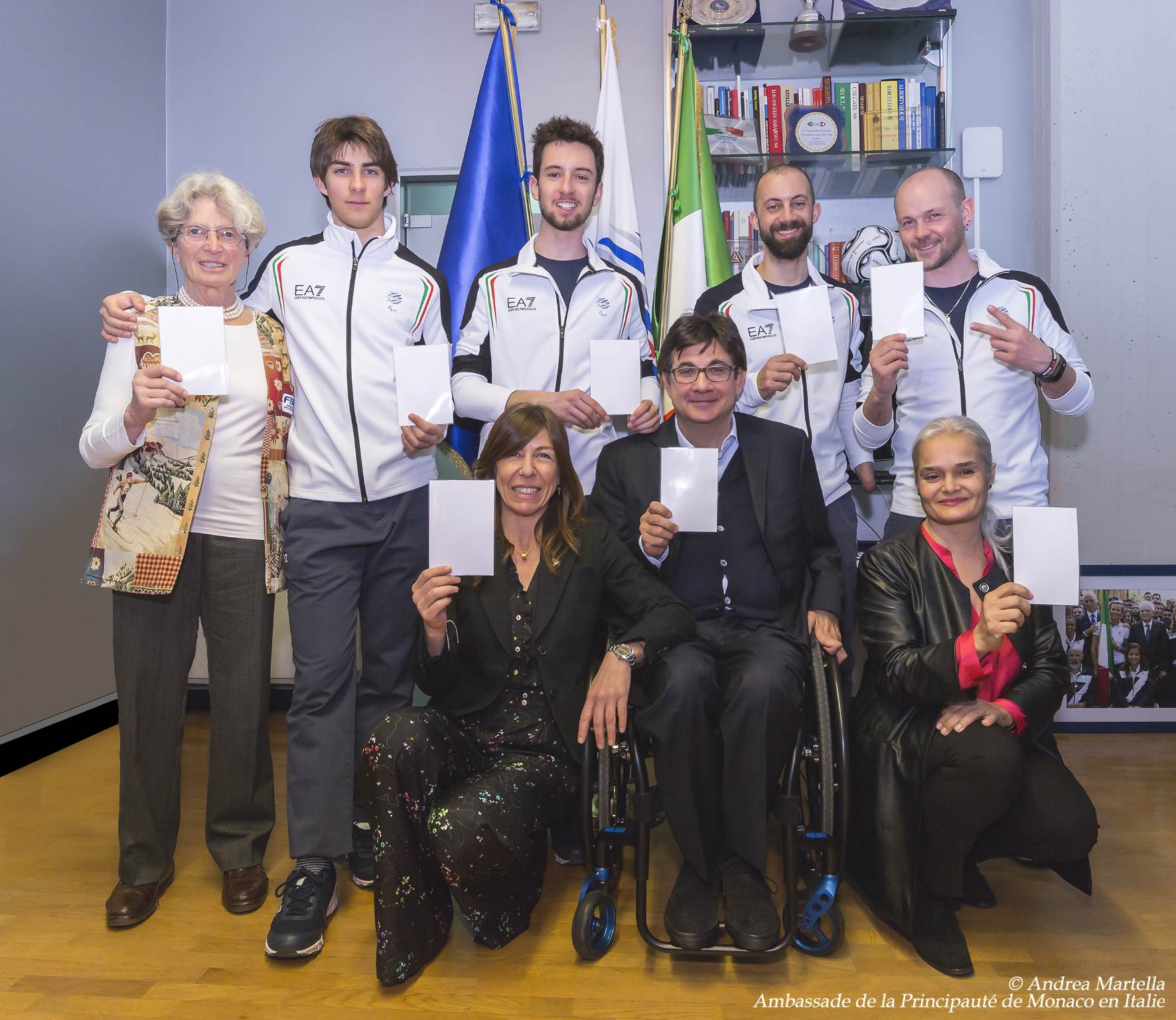 Carton blanc à Rome avec les Médaillés italiens paralympiques  de Pyeongchang 2018