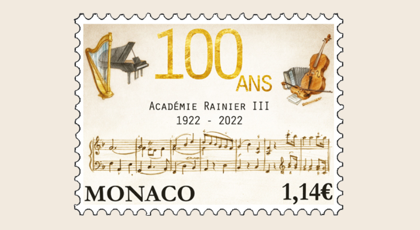 Un timbre spécial pour le centenaire de l’Académie Rainier III